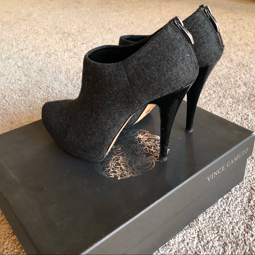Vince Camuto Charcoal Grey Heel Booties